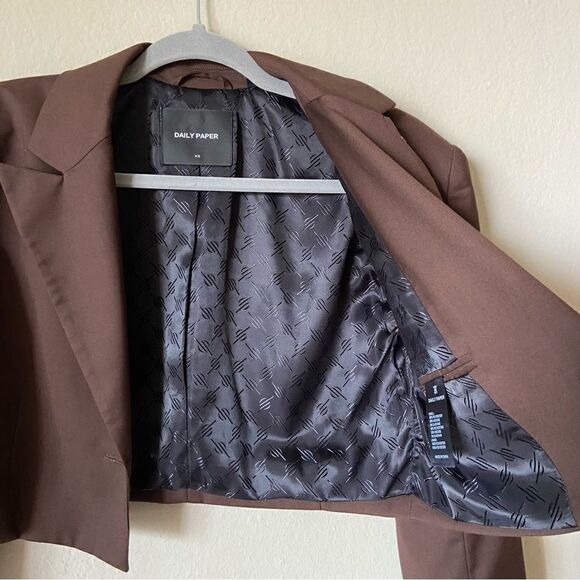 Daily Paper Marimba Brown Blazer Cropped Size XS - Picture 11 of 15